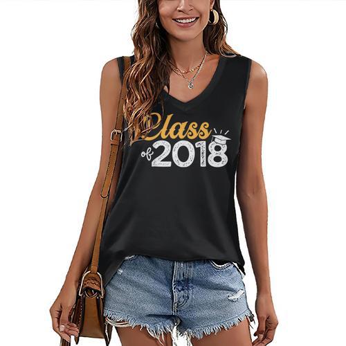 Class Of 2018 Graduation T Shirt Senior Boys Girls Men Women Women's V-Neck Tank Top - Best Gift Smart