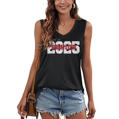 Class Of 2025 Senior Graduation 2025 And Red Women's V-Neck Tank Top - Best Gift Smart