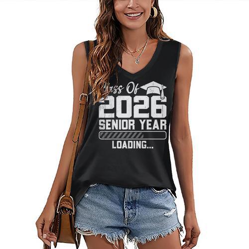 Class Of 2026 Senior Year Loading Countdown Graduation Women's V-Neck Tank Top - Best Gift Smart