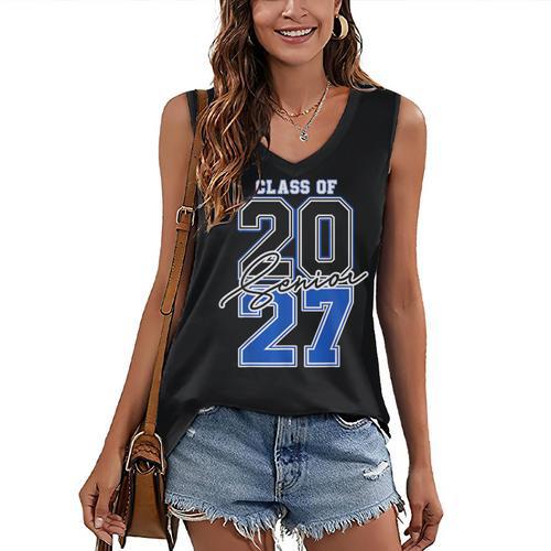Class Of 2027 Senior 2027 Graduation Women's V-Neck Tank Top - Best Gift Smart