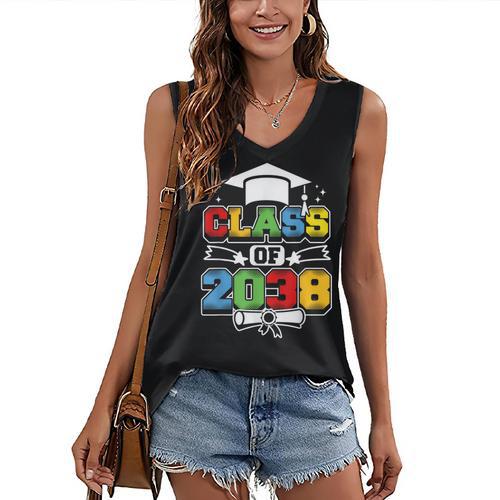 Class Of 2038 First Day Of School & Graduation 2038 Women's V-Neck Tank Top - Best Gift Smart