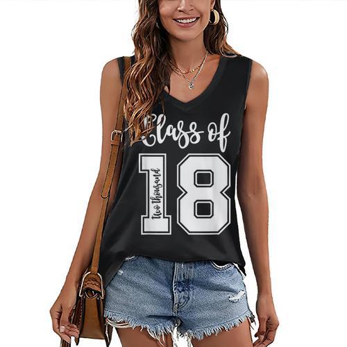 Class Of Two Thousand 18 Shirt Graduation T-Shirt Women's V-Neck Tank Top - Best Gift Smart