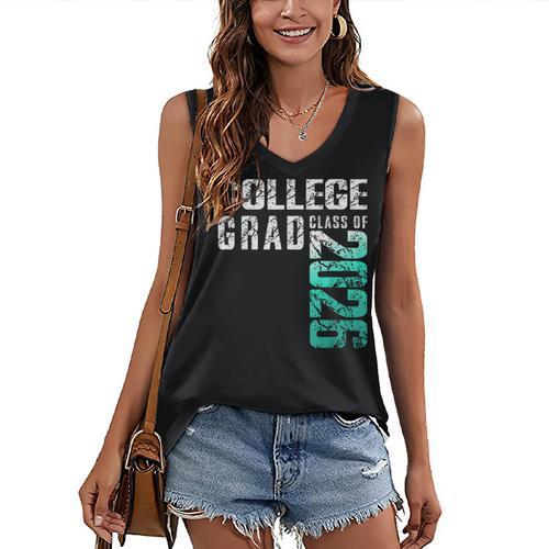 College Grad Class Of 2026 Graduation Women's V-Neck Tank Top - Best Gift Smart