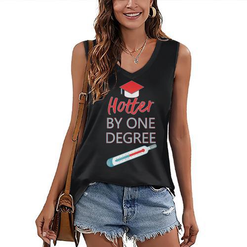 Cool Hotter By One Degree Graduation Teesadf Women's V-Neck Tank Top - Best Gift Smart