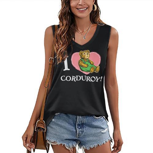 Corduroy I Heart Corduroy Teddy Bear Retro Children's Book Women's V-Neck Tank Top - Bookorys
