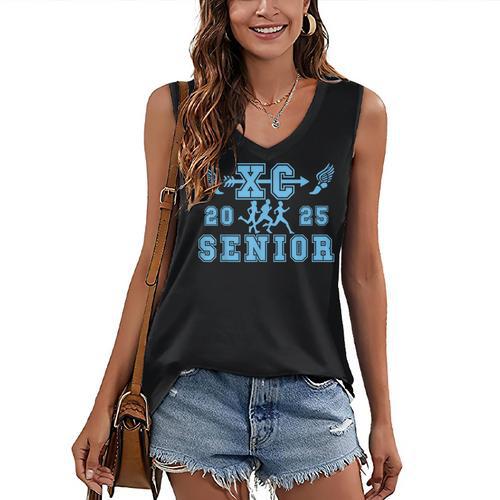 Cross Country Senior Night Senior 2025 Graduation Party 25 Women's V-Neck Tank Top - Best Gift Smart