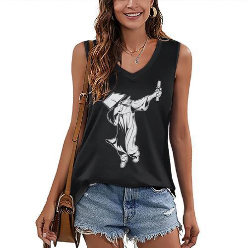 Dabbing Graduation Class Of 2025 Men Graduation Women's V-Neck Tank Top - Best Gift Smart