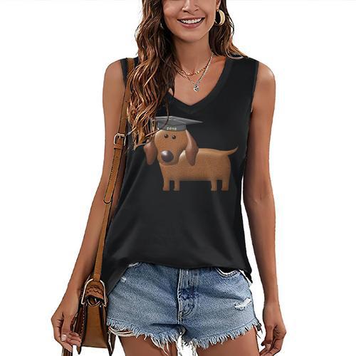 Dachshund Graduation 2018 Dog Graduation Shirt For Men Women Kids Women's V-Neck Tank Top - Best Gift Smart
