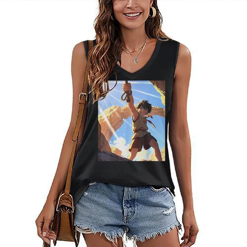 David And Goliath Bible Book Samuel King David Anime Manga Women's V-Neck Tank Top - Bookorys UK