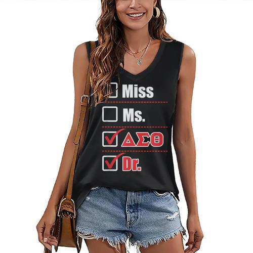 Delta Sigma Theta Sorority Delta Doctor Graduation Women's V-Neck Tank Top - Best Gift Smart