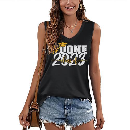 Done Class Of 2023 Graduation For Her Him Grad Seniors 2023 Women's V-Neck Tank Top - Best Gift Smart