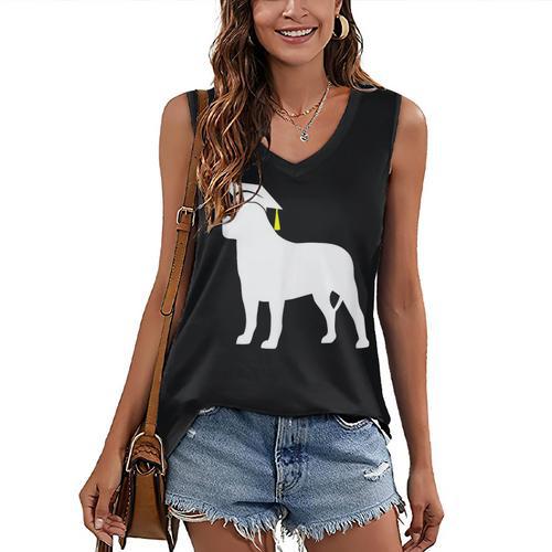 English Mastiff Graduation Dog Graduate Women's V-Neck Tank Top - Best Gift Smart