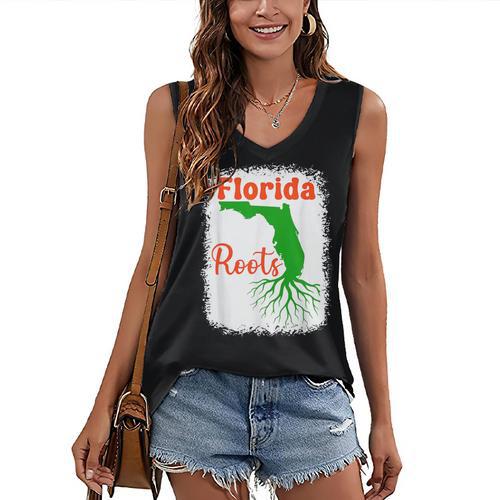 Florida Roots Florida Nostalgia Women's V-Neck Tank Top - Figerry