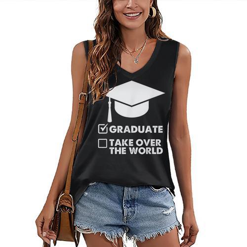 Funny Graduate Joke Mens Womens Graduation Gifts Women's V-Neck Tank Top - Best Gift Smart