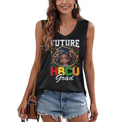 Future HBCU Grad Girl HBCU Toddler Kids Graduation Women's V-Neck Tank Top - Best Gift Smart