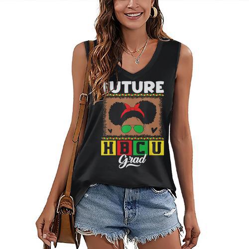 Future HBCU Grad HBCU Tomorrow Girl Graduation Kids Women's V-Neck Tank Top - Best Gift Smart