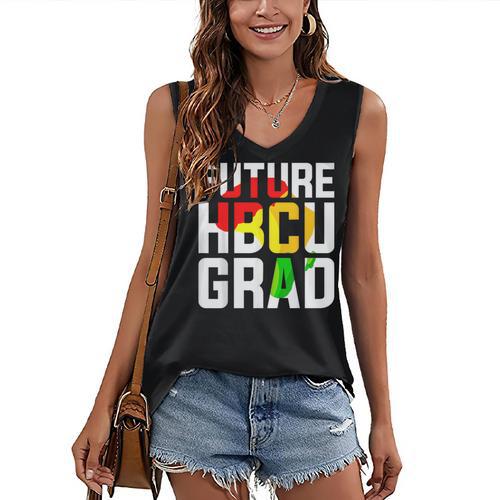 Future HBCU Graduate Afro Girls College Graduation Women's V-Neck Tank Top - Best Gift Smart