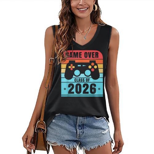 Game Over Class Of 2026 Shirt Students Graduation Women's V-Neck Tank Top - Best Gift Smart