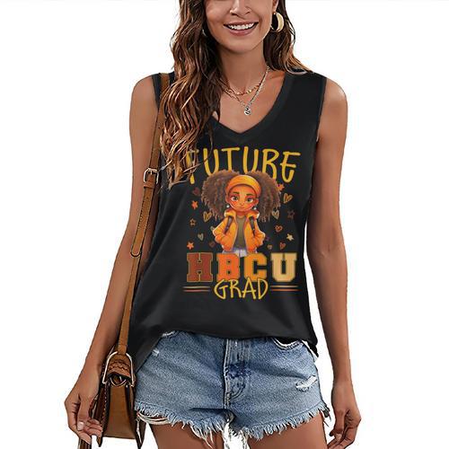 Girl Future HBCU Graduate Afro College Graduation Kids Women's V-Neck Tank Top - Best Gift Smart