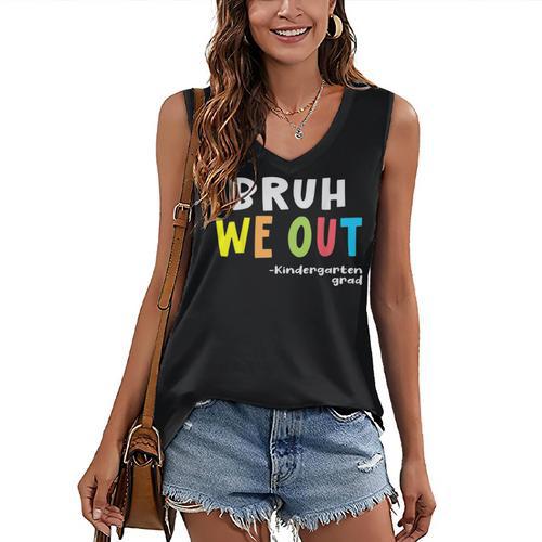 Goodbye Kindergarten Hello 1st Grade Kindergarten Graduation Women's V-Neck Tank Top - Best Gift Smart