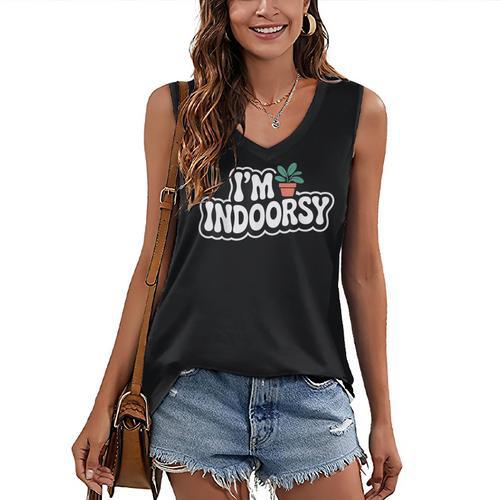 Goth Gardening Introvert Social Battery Outfit Women's V-Neck Tank Top - Raresse