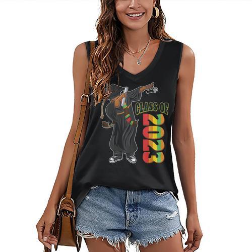 Grads Senior Class Of 2023 Graduation Decoration Stole Women's V-Neck Tank Top - Best Gift Smart