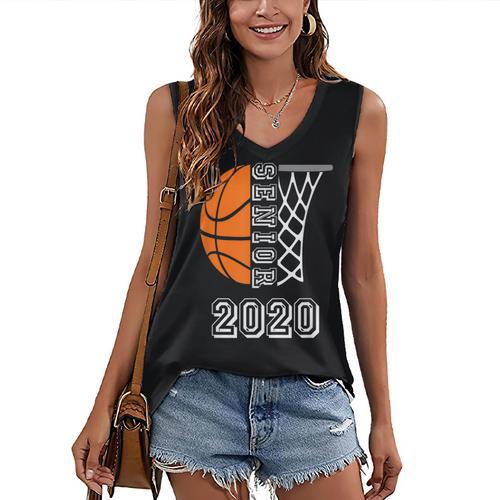 Graduate Senior Class 2020 Graduation Basketball Player Women's V-Neck Tank Top - Best Gift Smart