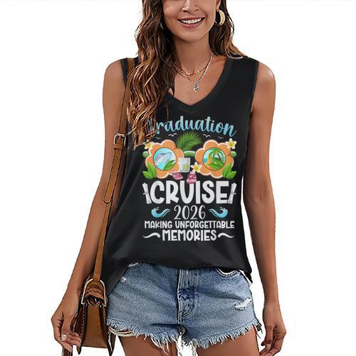 Graduation Cruise 2026 Making Memories Graduate Cruising Women's V-Neck Tank Top - Best Gift Smart