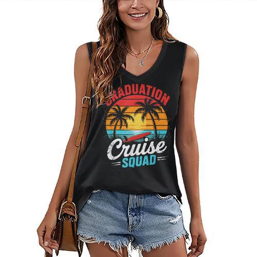 Graduation Cruise Squad 2025 Cruising Graduation Trip Women's V-Neck Tank Top - Best Gift Smart