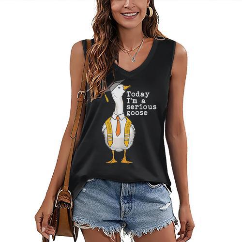 Graduation Senior Silly Goose Today Im A Serious Goose Women's V-Neck Tank Top - Best Gift Smart
