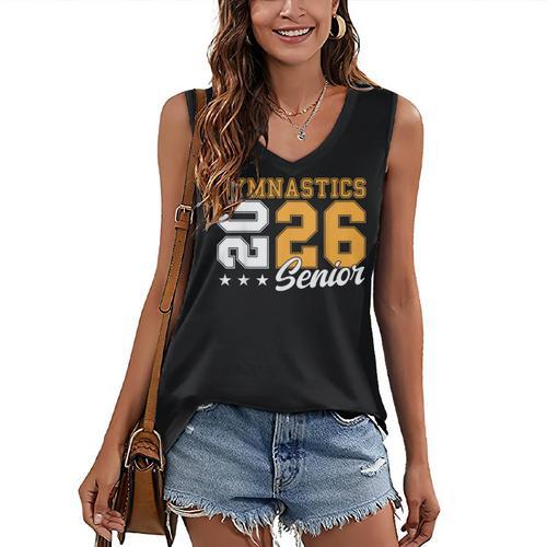 Gymnastics Senior Night Gymnastics Senior 2026 Graduation 17 Women's V-Neck Tank Top - Best Gift Smart
