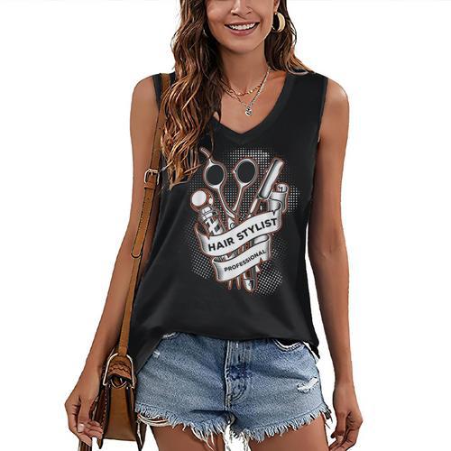 Hairdresser Gift Idea Graduation Tattoo Craft Hairstylist Women's V-Neck Tank Top - Best Gift Smart