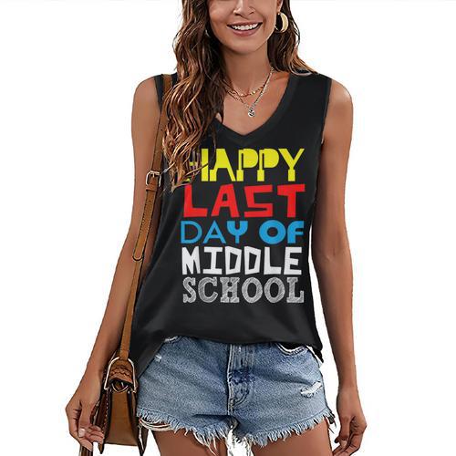 Happy Last Day Of Middle School Graduation Women's V-Neck Tank Top - Best Gift Smart
