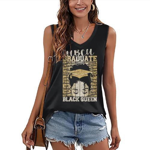 HBCU Historical College Alumni Queen Graduation 2024 Women's V-Neck Tank Top - Best Gift Smart