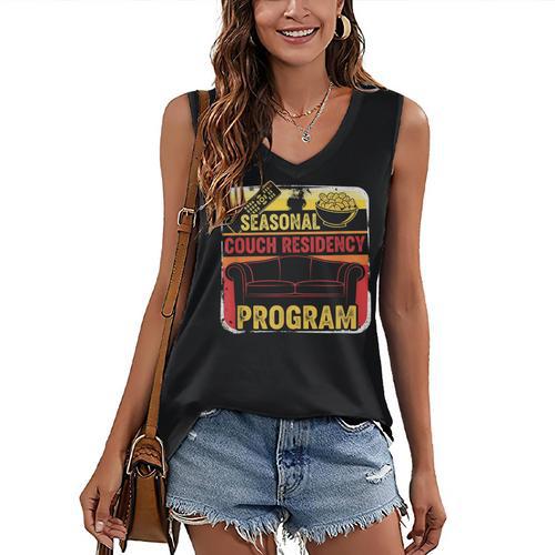 Hibernation Mode Fall And Winter Meme Introvert Vibes Humor Women's V-Neck Tank Top - Raresse