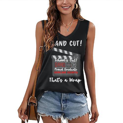 Homeland Security Degree Graduation Film Clapper Women's V-Neck Tank Top - Best Gift Smart