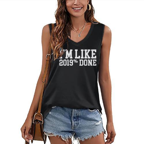 I'm Like 2019 Percent Done Graduation Tshirt Women's V-Neck Tank Top - Best Gift Smart