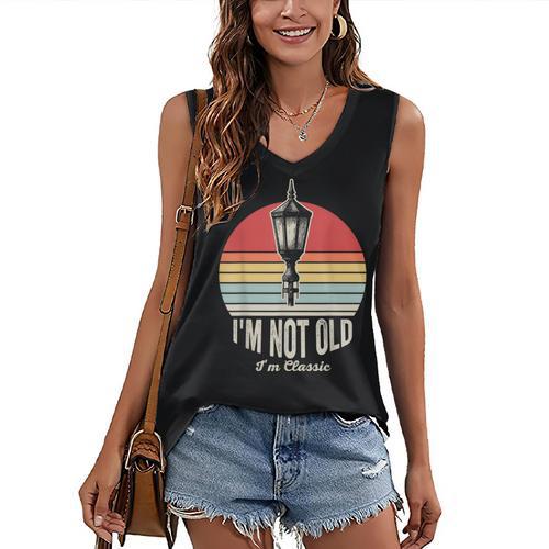 I'm Not Old I'm Classic Retro Nostalgia Women's V-Neck Tank Top - Figerry