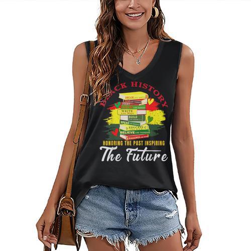 Inspired Book History Leaders Celebrate History Month Women's V-Neck Tank Top - Bookorys