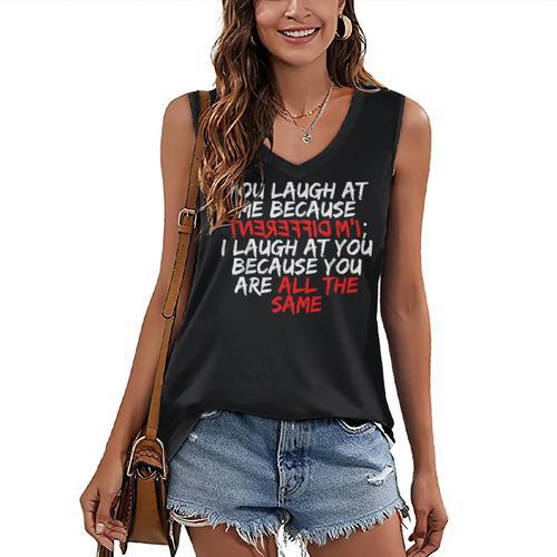 Introvert Quote With Backwards I'm Different Women's V-Neck Tank Top - Raresse