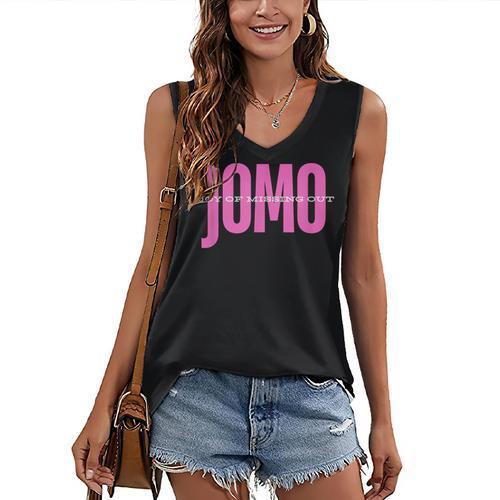 JOMO Joy Of Missing Out For The Introvert Women's V-Neck Tank Top - Raresse