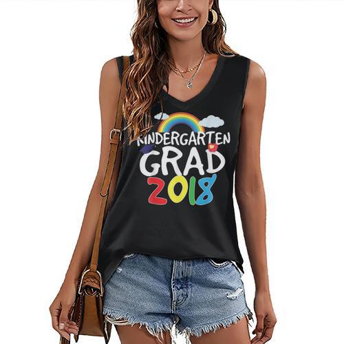 Kindergarten Graduation 2018 Last Day Of School Women's V-Neck Tank Top - Best Gift Smart