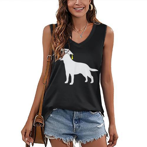 Labrador Retriever Graduation Dog Graduate For Men Women Kids Women's V-Neck Tank Top - Best Gift Smart