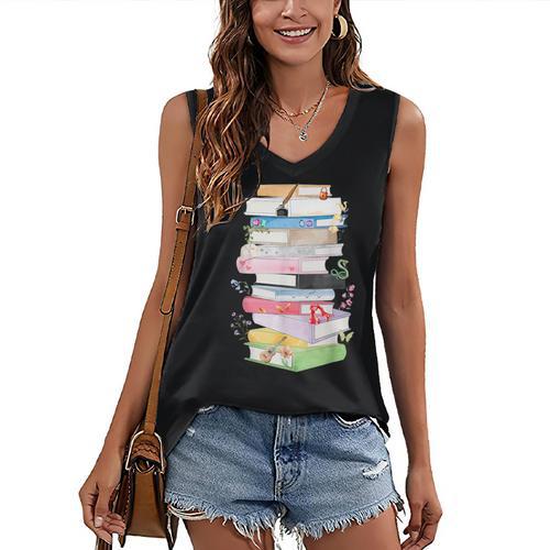 Life Of A Reader Book Lovers Book Nerds Bookworm Women's V-Neck Tank Top - Bookorys