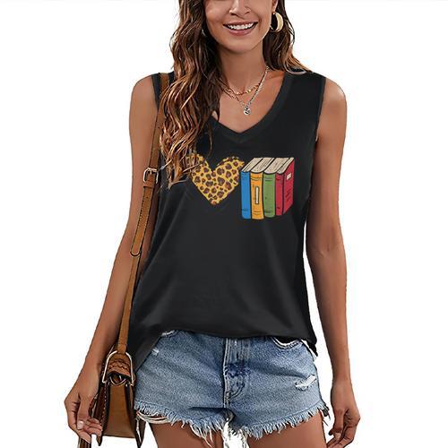 Love Reading Book Librarian Across America Men Women Kids Women's V-Neck Tank Top - Bookorys UK