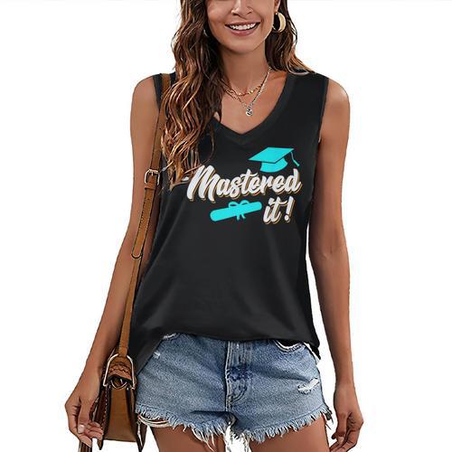 Mastered It Master Graduation Man Master 2026 Women's V-Neck Tank Top - Best Gift Smart