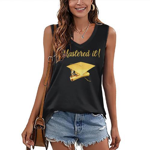 Mastered It Shirt Graduation MD Graduate Women's V-Neck Tank Top - Best Gift Smart