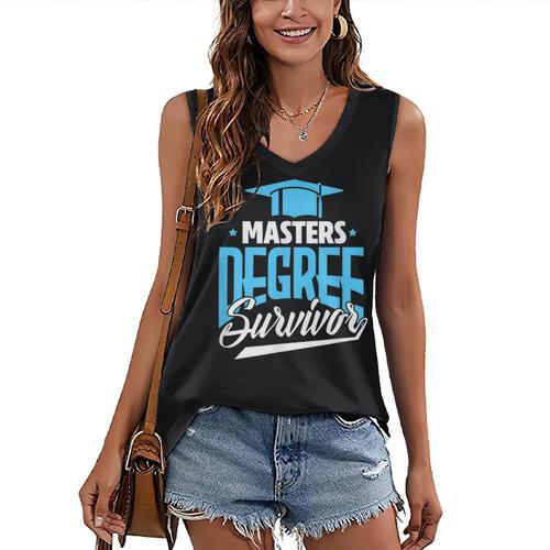 Master's Degree Graduation Masters Degree Survivor Women's V-Neck Tank Top - Best Gift Smart