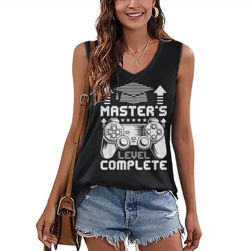 Master's Level Complete College Graduation Women's V-Neck Tank Top - Best Gift Smart