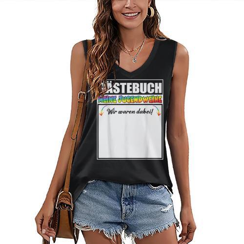 Meine Jugendweihe Guest Book Colourful Wir Waren Dabei MäDchen German Women's V-Neck Tank Top - Bookorys